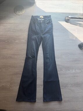 DL1961 Women's High rise Flare Jeans in Dark Blue Wash